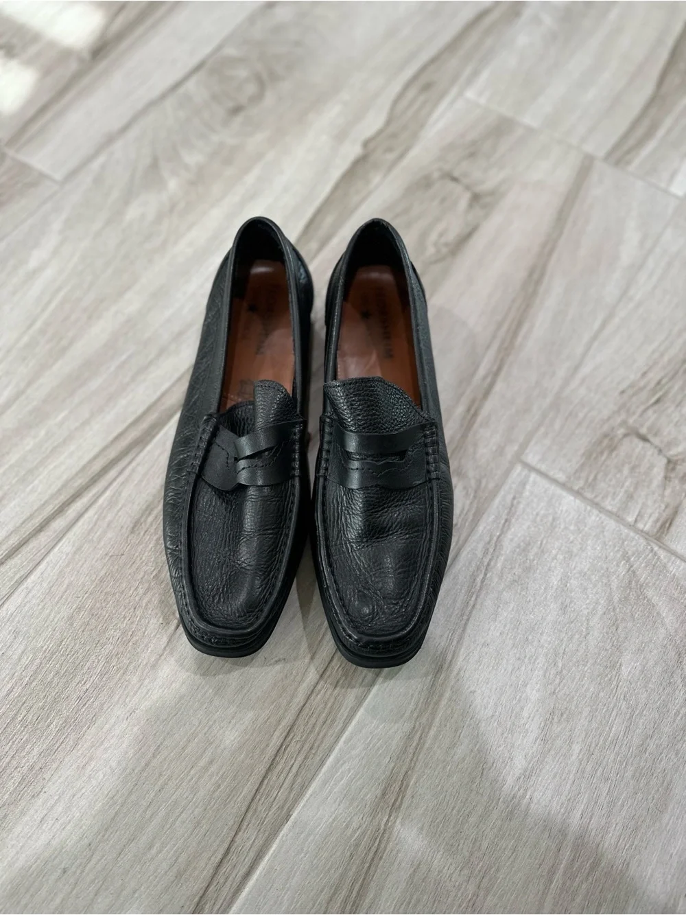 Florsheim Men's Black Leather Penny Loafers, Size 10 1/2